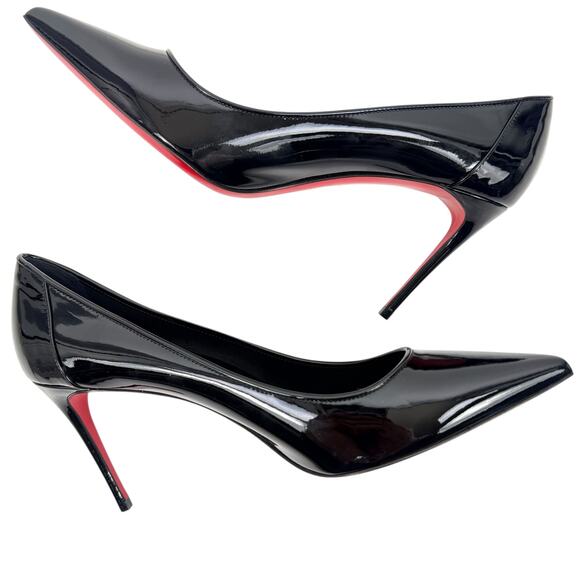 New Christian Louboutin Sporty Kate Patent Leather Pumps Black Size 38.5 - Picture 6 of 10